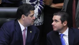Davi Alcolumbre e Hugo Motta discutem propostas do governo em Brasília. Reprodução: CNN Brasil