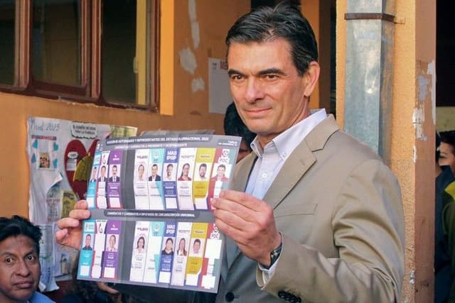 Rodrigo Paz, candidato à presidência pela direita, surpreende e avança para o segundo turno na Bolívia. Reprodução: Globo