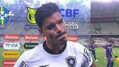Danilo Barbosa comemora seu gol no empate do Botafogo contra o Fortaleza. Reprodução: Globo