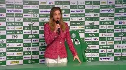 Leila Pereira reafirma intenção de renovar contrato com Abel Ferreira no Palmeiras. Reprodução: Globo