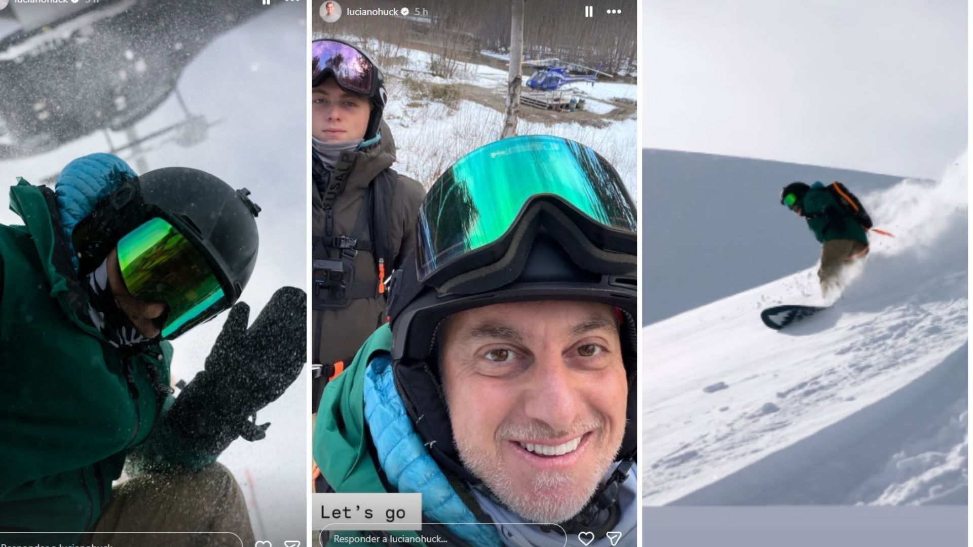 [Luciano Huck curte viagem com Benício e manda recado para Angélica]. Reprodução: Gshow