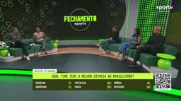 Debate acalorado sobre a suposta falta de Lucas Halter em partida do Vitória. Reprodução: Globo