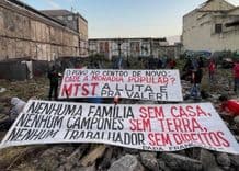 Famílias ocupam terreno na Região Portuária em busca de moradia digna.; Reprodução: Diário do Rio