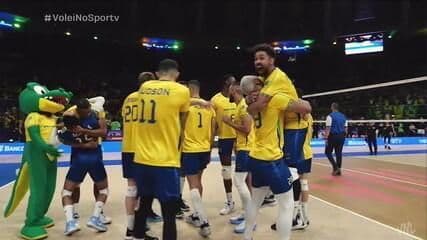 Alan brilha e garante a virada do Brasil sobre a Ucrânia na Liga das Nações de Vôlei. Reprodução: Globo