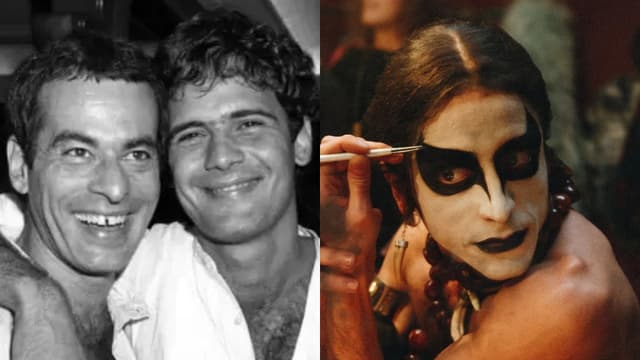 Cazuza e Ney Matogrosso em um dos momentos marcantes de sua relação no novo filme 'Homem com H'. Reprodução: Globo