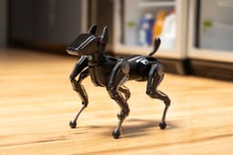 O robô cachorro Hengbot Sirius apresenta suas funcionalidades em exposição. Reprodução: Gizmodo