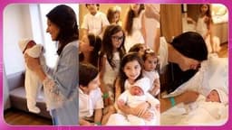 Maria Carolina, a 13ª filha, é apresentada aos 12 irmãos. Legenda da imagem. Reprodução: Retorno do item 11