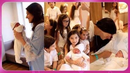 Maria Carolina, a 13ª filha, é apresentada aos 12 irmãos. Legenda da imagem. Reprodução: Retorno do item 11