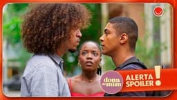 Ryan brilha na batalha de rimas enquanto Marlon interrompe sua apresentação em Dona de Mim. Reprodução: Globo