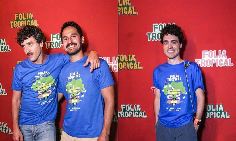 Jesuíta Barbosa e novo namorado curtem camarote na Sapucaí