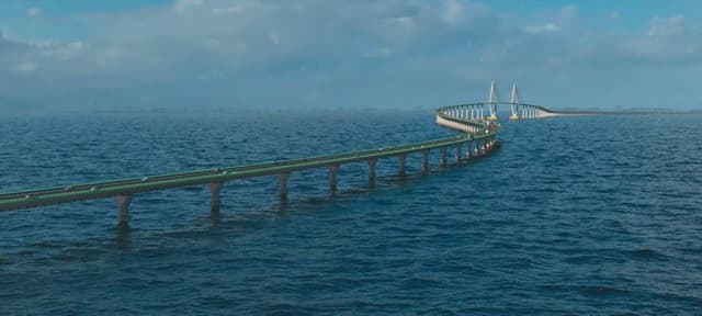 Nova ponte entre Salvador e Ilha de Itaparica promete impulsionar expansão urbana. Legenda da imagem. Reprodução: Globo