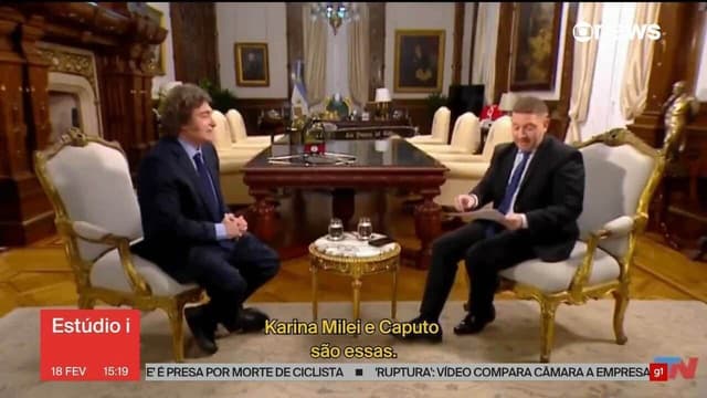 Entrevista de Milei interrompida em meio a crise de criptomoedas