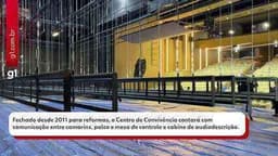 A reforma do Centro de Convivência Cultural em Campinas enfrenta críticas por cercamento após 14 anos fechado. Reprodução: Globo