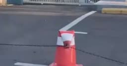 Onda de calor derrete cones de trânsito em Santa Maria