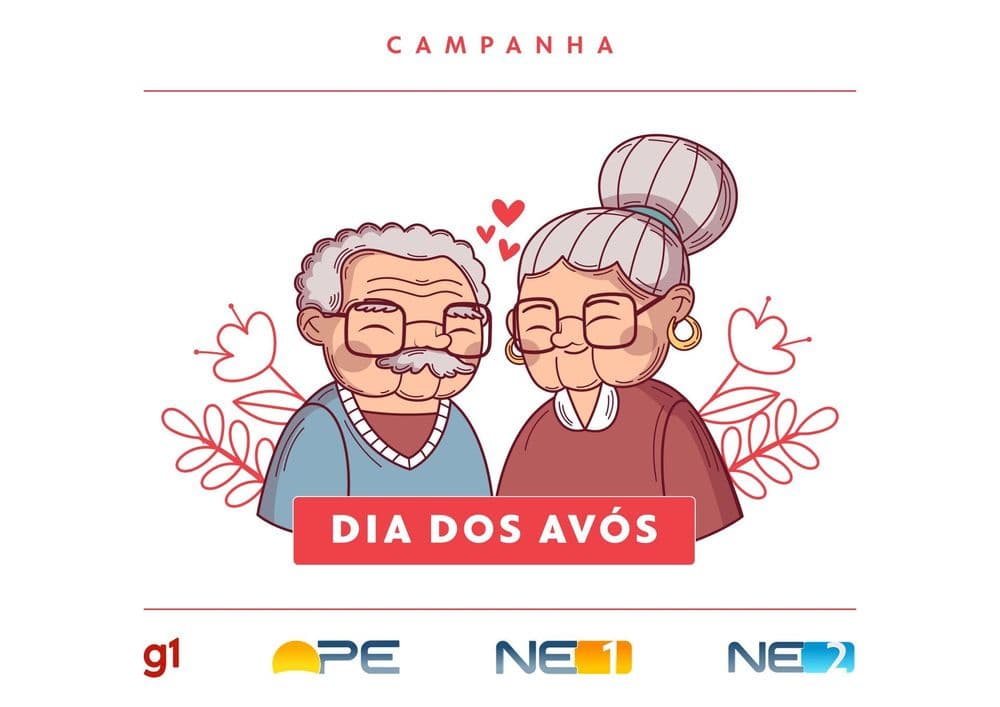 Imagens de netos homenageando seus avós na campanha do Dia dos Avós. Reprodução: Globo