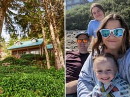 Família de Holly Humbert celebra tradições de férias na mesma casa de aluguel em Netarts Bay, Oregon.; Legenda da imagem. Reprodução: Business Insider