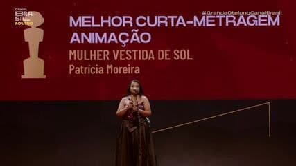 Mulher Vestida de Sol é premiada como melhor curta-metragem de animação. Reprodução: Gshow.
