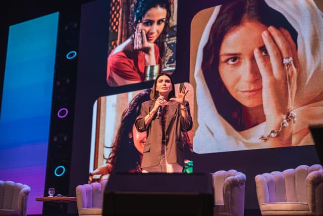 Giovanna Antonelli inspira empreendedoras durante o evento Entre Elas em Maceió. Reprodução: Assessoria