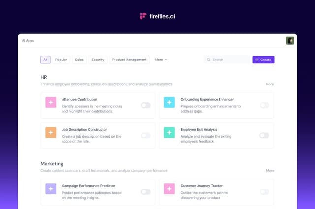 Fireflies.ai lança mini aplicativos para extração de insights de transcrições. Reprodução: TechCrunch