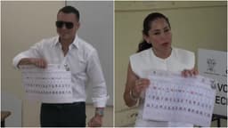 Noboa e Gonzalez votam na eleição presidencial do Equador