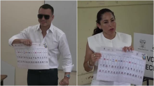 Noboa e Gonzalez votam na eleição presidencial do Equador