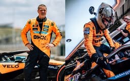 Brad Pitt pilota o carro MCL60 da McLaren no Circuito das Américas. Reprodução: Autor desconhecido