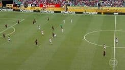 Erros defensivos do Flamengo marcam os 8 minutos iniciais contra o Bayern de Munique. Reprodução: Globo