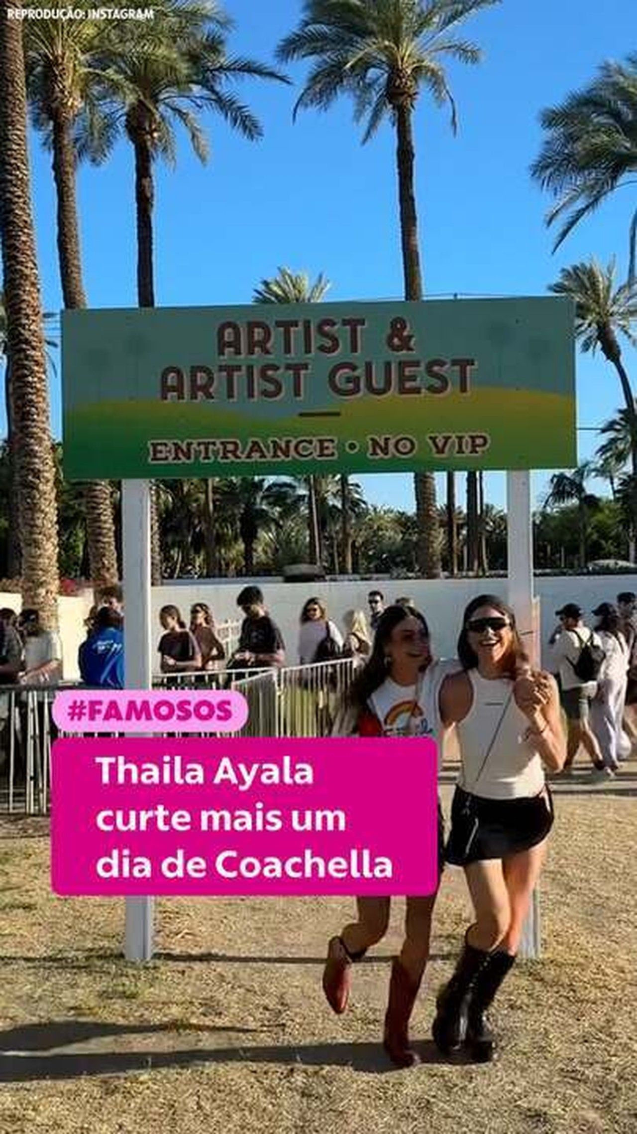 Thaila Ayala e Renato Góes celebram 40 anos da atriz no Coachella. Reprodução: Gshow