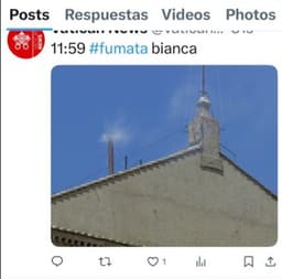 Fumaça da votação no Vaticano foi preta, indicando nova eleição para o papa. Reprodução: Globo