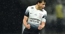 Romero celebra após marcar o gol que garantiu a vitória do Corinthians. Reprodução: Terra