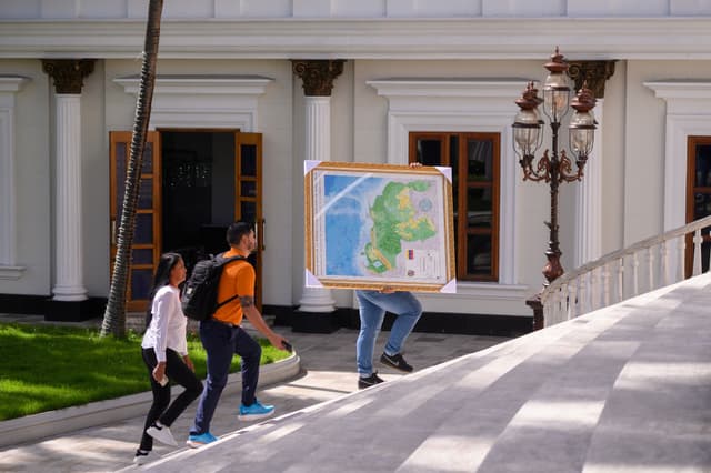 Forças armadas de sete países realizam exercício militar em Georgetown, Guiana, em meio a tensões com a Venezuela. Reprodução: Globo