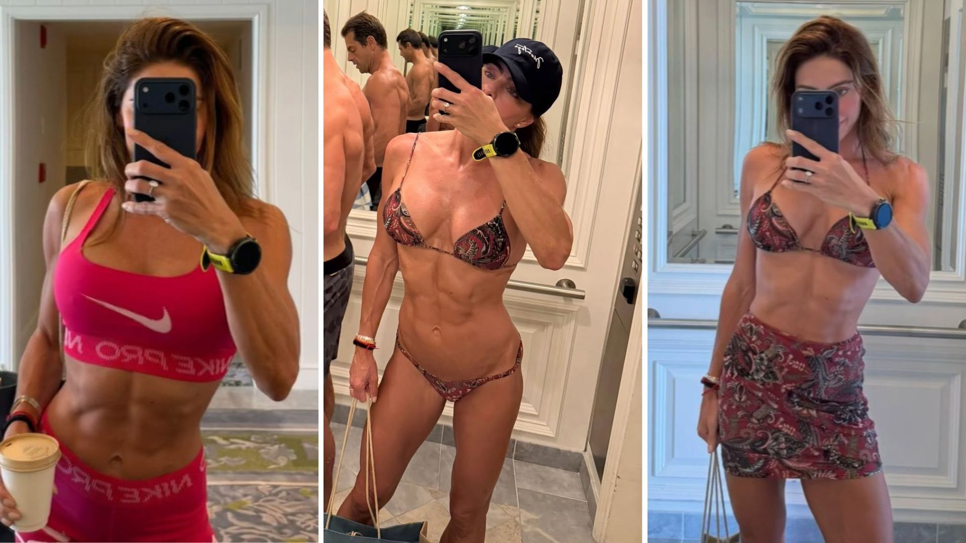 [Daniella Cicarelli exibe abdômen definido durante rotina na Califórnia]. Reprodução: Gshow