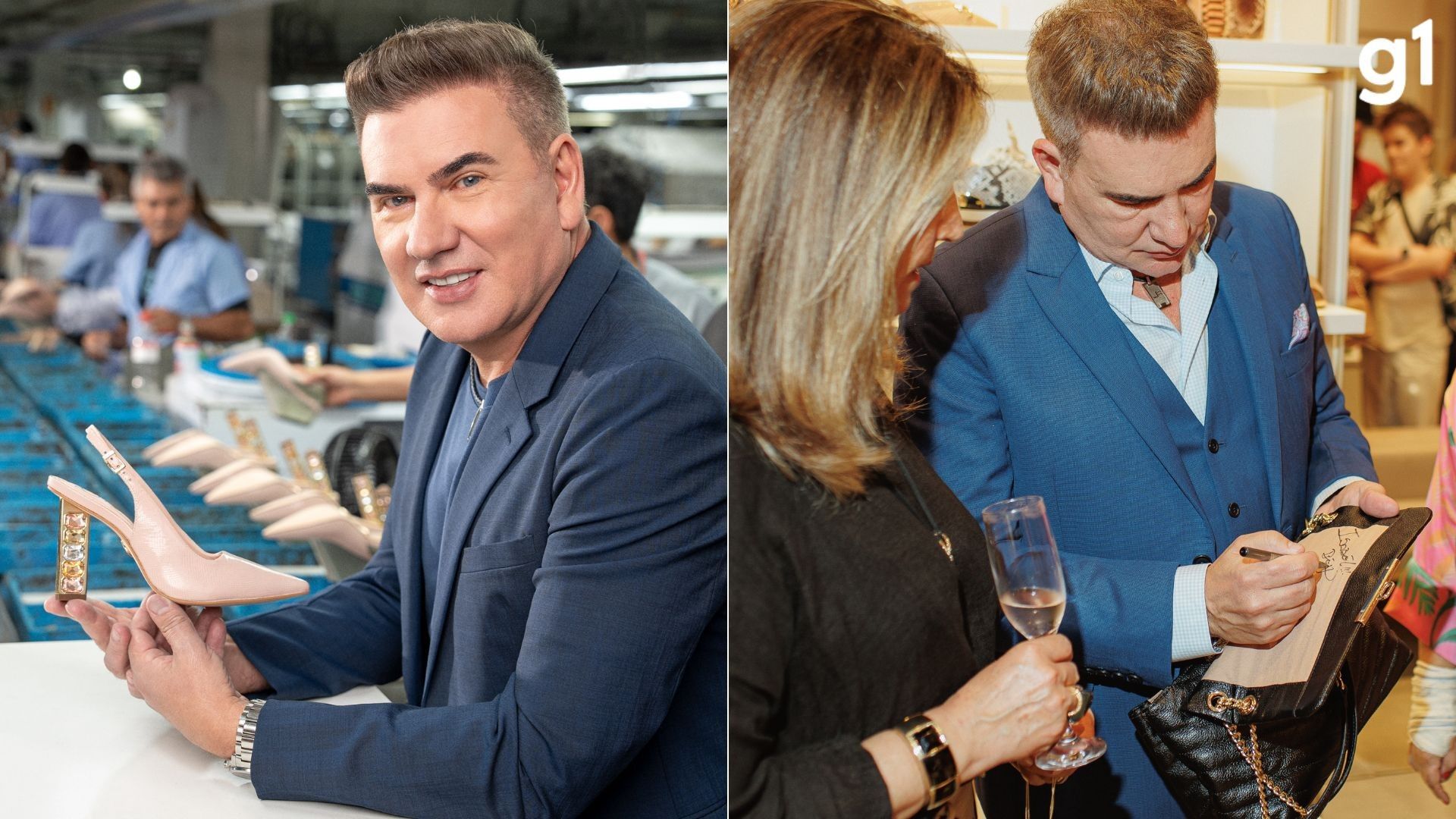 Empresário gaúcho autografa fãs enquanto marca chega a 60 países.. Reprodução: G1