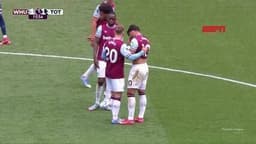 Paquetá emociona-se após receber cartão amarelo durante partida da Premier League. Reprodução: Globo