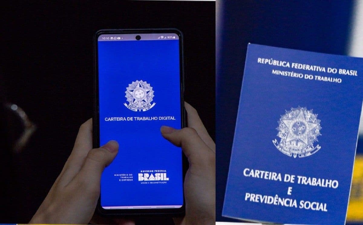 Carteira de trabalho digital em destaque; vagas do SineBahia e Simm para Salvador e RMS. Reprodução: Globo