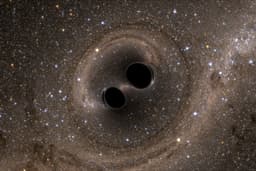 Cientistas registram a fusão de buracos negros, formando um com 225 vezes a massa do Sol.; Reprodução: Gizmodo