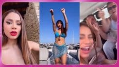 Anitta, Lexa e Bruna Griphao se divertem em Ibiza durante o verão europeu. Reprodução: Globo