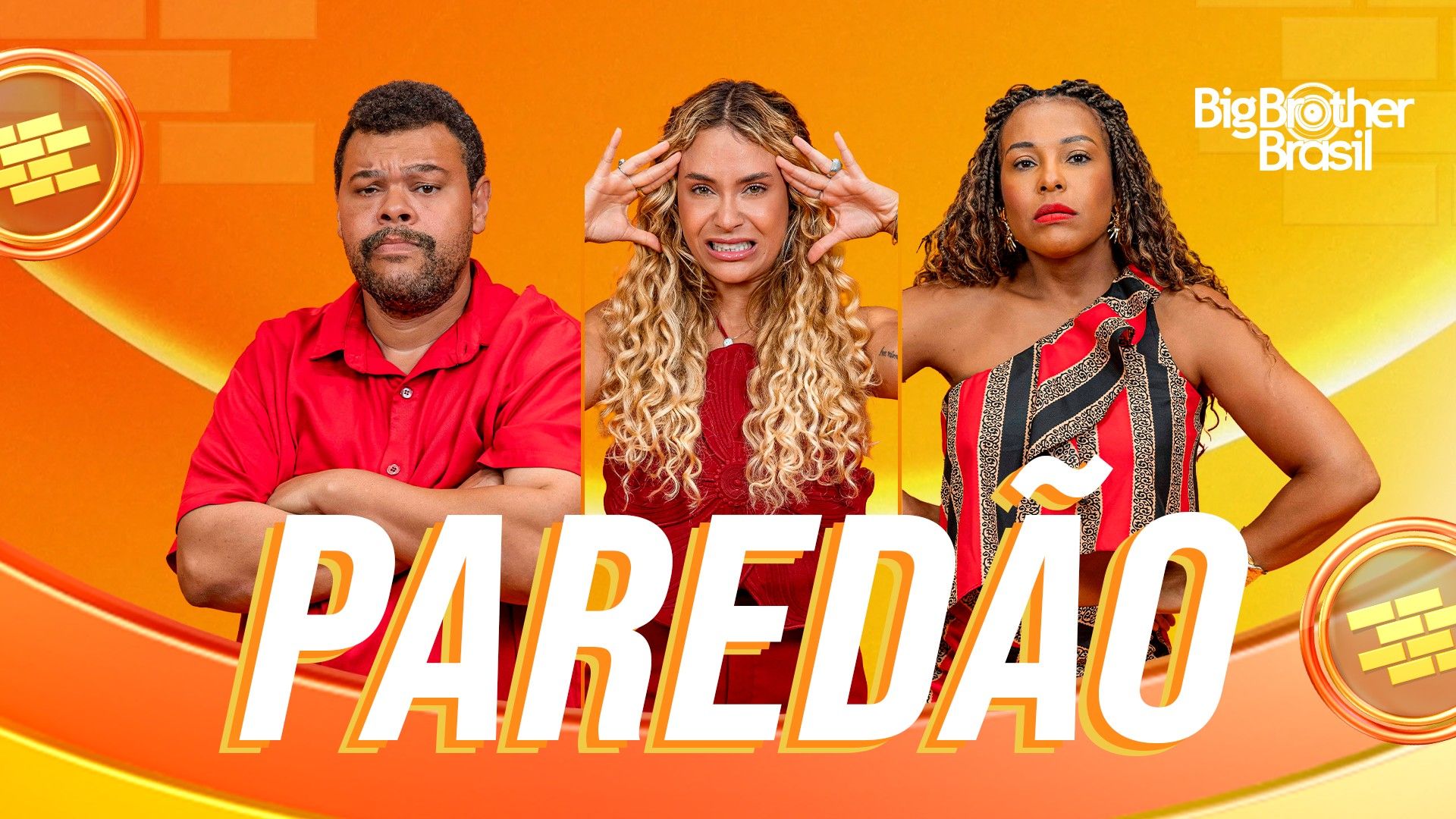Babu Santana, Sol Vega e Solange Couto formam a berlinda no BBB 26.. Reprodução: Gshow