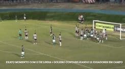 Guarani protocolou ação após Anápolis ter 12 jogadores em campo durante a partida. Reprodução: Globo