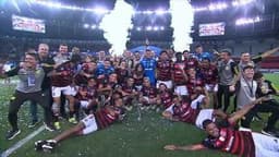 Flamengo conquista a Copa Intercontinental sub-20 ao vencer o Olympiacos.; Reprodução: Globo