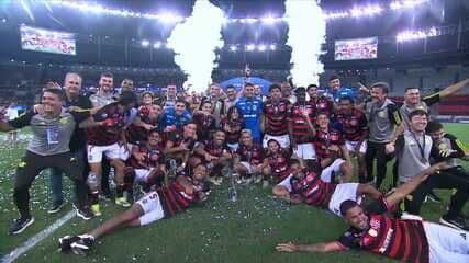 Flamengo conquista a Copa Intercontinental sub-20 ao vencer o Olympiacos.; Reprodução: Globo