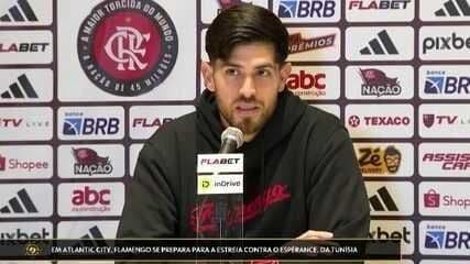 Maher Kanzari, técnico do Espérance, fala sobre a preparação para enfrentar o Flamengo. Reprodução: Globo
