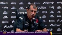 Fábio Carille é apresentado como novo treinador do Vitória. Reprodução: Globo