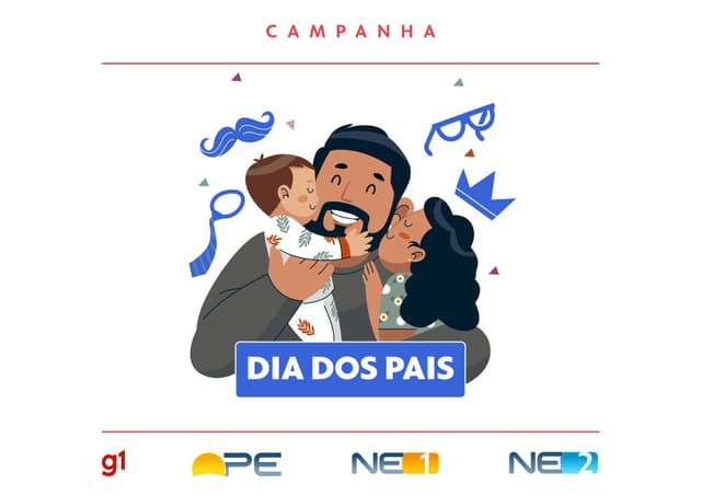 Campanha do g1 convida leitores a homenagearem seus pais com fotos especiais no Dia dos Pais. Reprodução: Globo