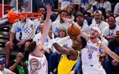 Haliburton marca o ponto decisivo e garante vitória dos Pacers sobre o OKC no primeiro jogo das finais. Reprodução: iG Esporte