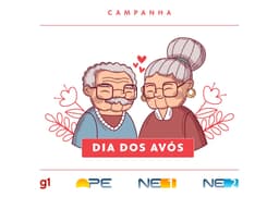 Imagens de netos homenageando seus avós na campanha do Dia dos Avós. Reprodução: Globo