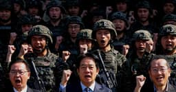 Presidente de Taiwan, Lai Ching-te, destaca o fim da II Guerra Mundial e a necessidade de combater a agressão. Reprodução: Reuters