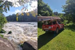 Homem desaparece no rio Mucajaí após naufrágio de barco, enquanto buscas continuam. Legenda da imagem. Reprodução: Globo