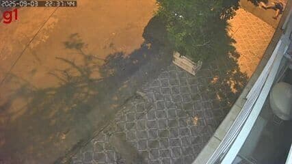 Jovem é baleada nas costas por mulher ao sair da academia em Santos, SP. Legenda da imagem. Reprodução: Retorno do item 11