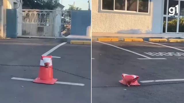 Onda de calor provoca derretimento de cones de trânsito